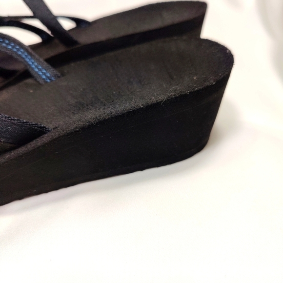 TEVA Mush Mandalyn Wedge Ola 2 Slip On Black Blue Women's Sandals Size 11 - Picture 6 of 10